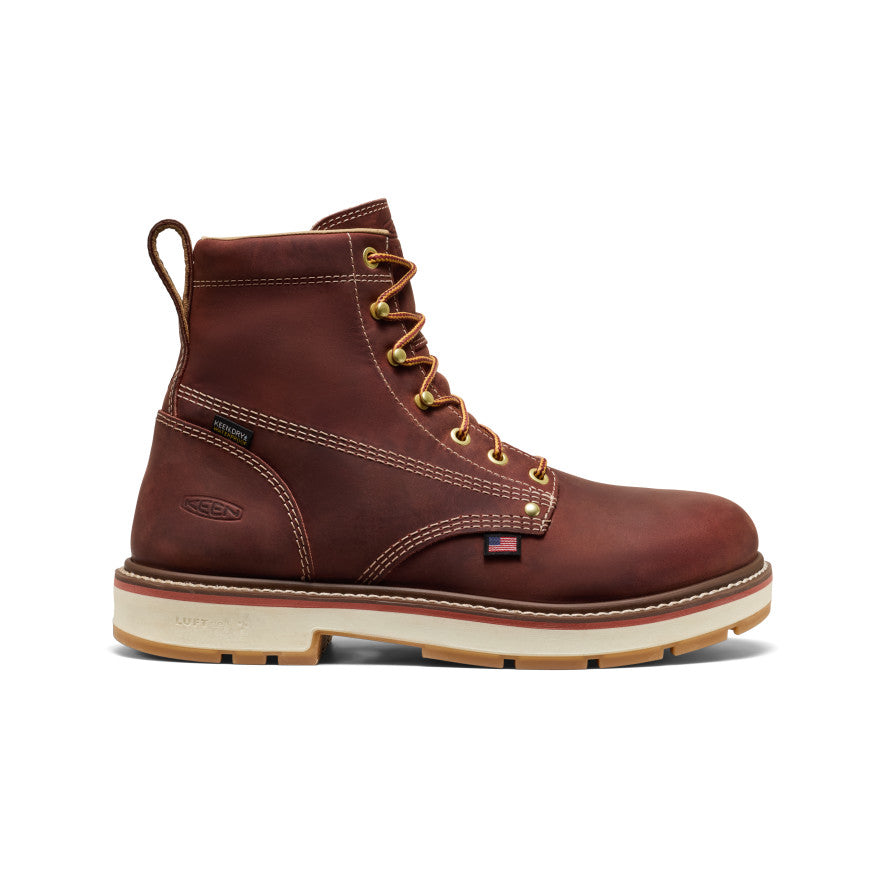 Men's Liberty 6" Waterproof 90° Heel Boot (Soft Toe) Bombay Brown/Gum / Keen