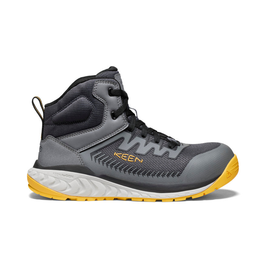 Men's Arvada Mid Work Sneaker (Carbon Toe) Black/Keen Yellow / Keen