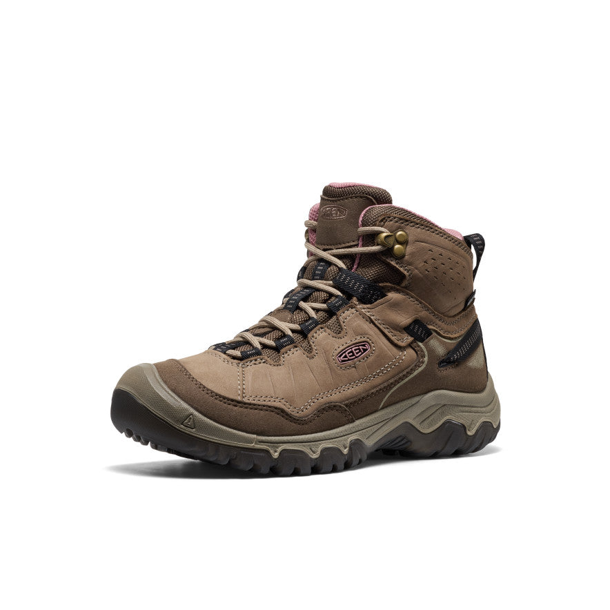 Women's Targhee IV Wide Waterproof Hiking Boot Brindle/Nostalgia Rose / Keen