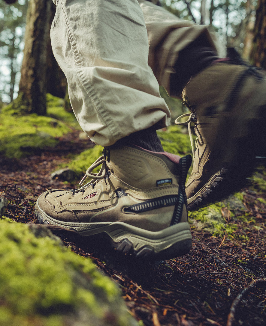 Women's Targhee IV Wide Waterproof Hiking Boot Brindle/Nostalgia Rose / Keen