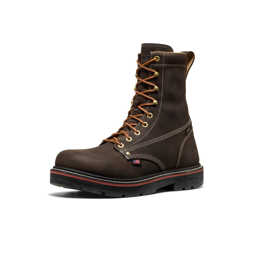 Men's Liberty 8" Waterproof 90° Heel Boot (Carbon Toe) Coffee Bean/Black / Keen