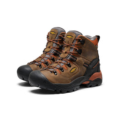 Men's Pittsburgh Energy 6" Waterproof Boot (Soft Toe) Cascade Brown/Black / Keen