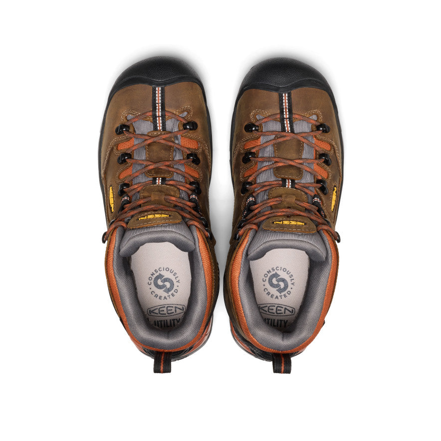 Men's Pittsburgh Energy 6" Waterproof Boot (Soft Toe) Cascade Brown/Black / Keen