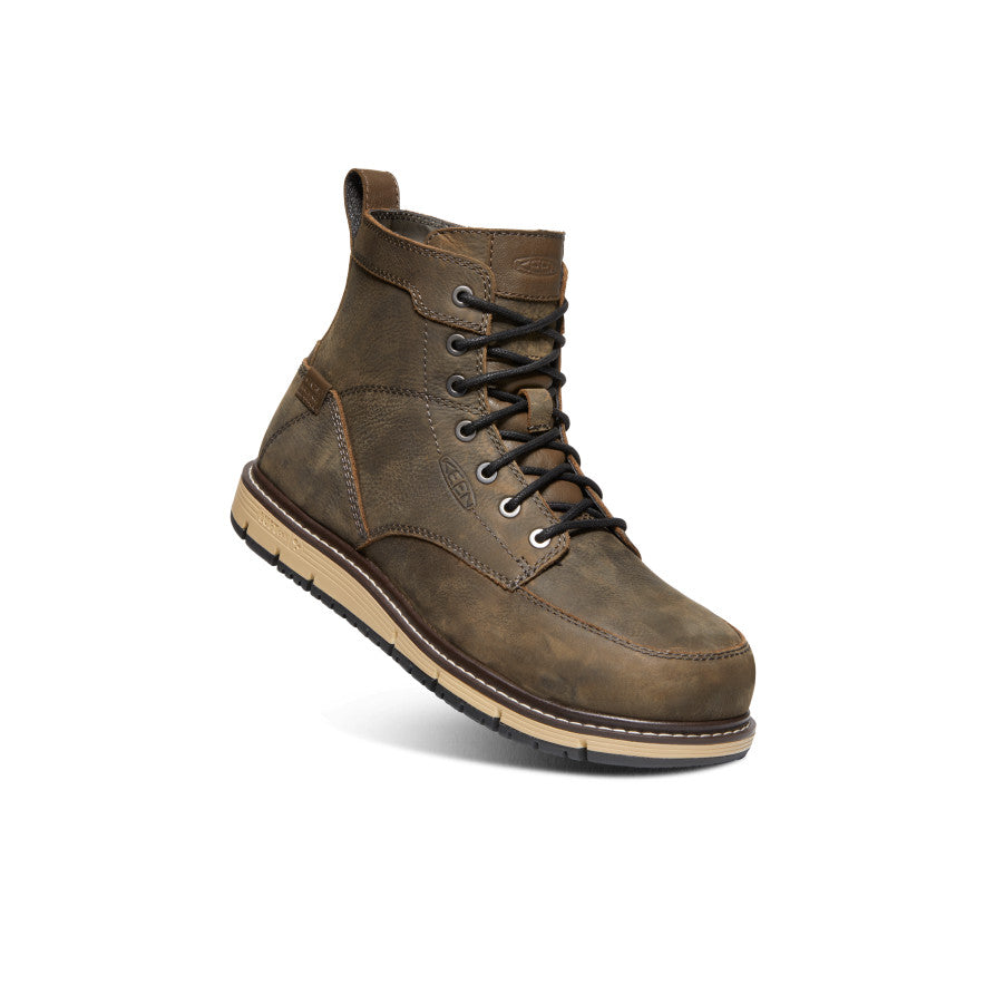 Men's San Jose 6" Waterproof Boot (Aluminum Toe) Cascade Brown/Black / Keen