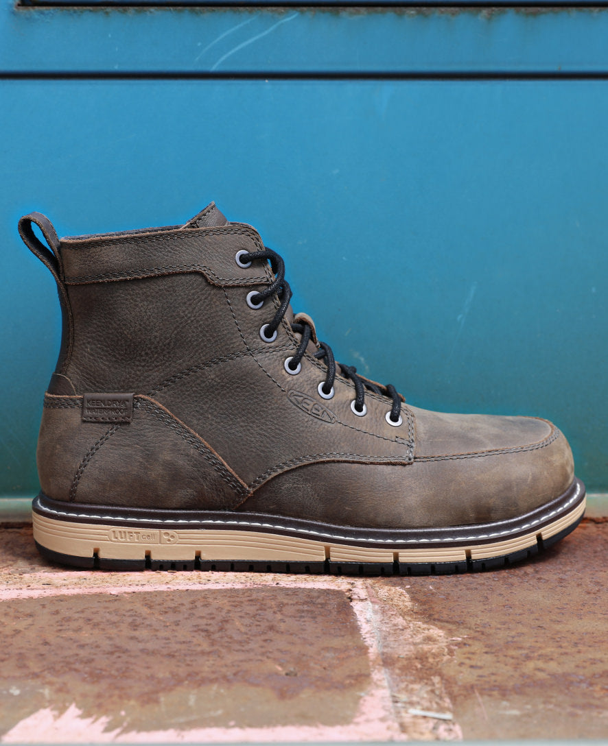 Men's San Jose 6" Waterproof Boot (Aluminum Toe) Cascade Brown/Black / Keen