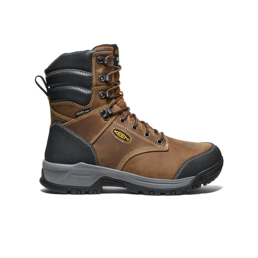 Men's Evanston 8" Insulated Waterproof Boot (Soft Toe) Bison/Black / Keen