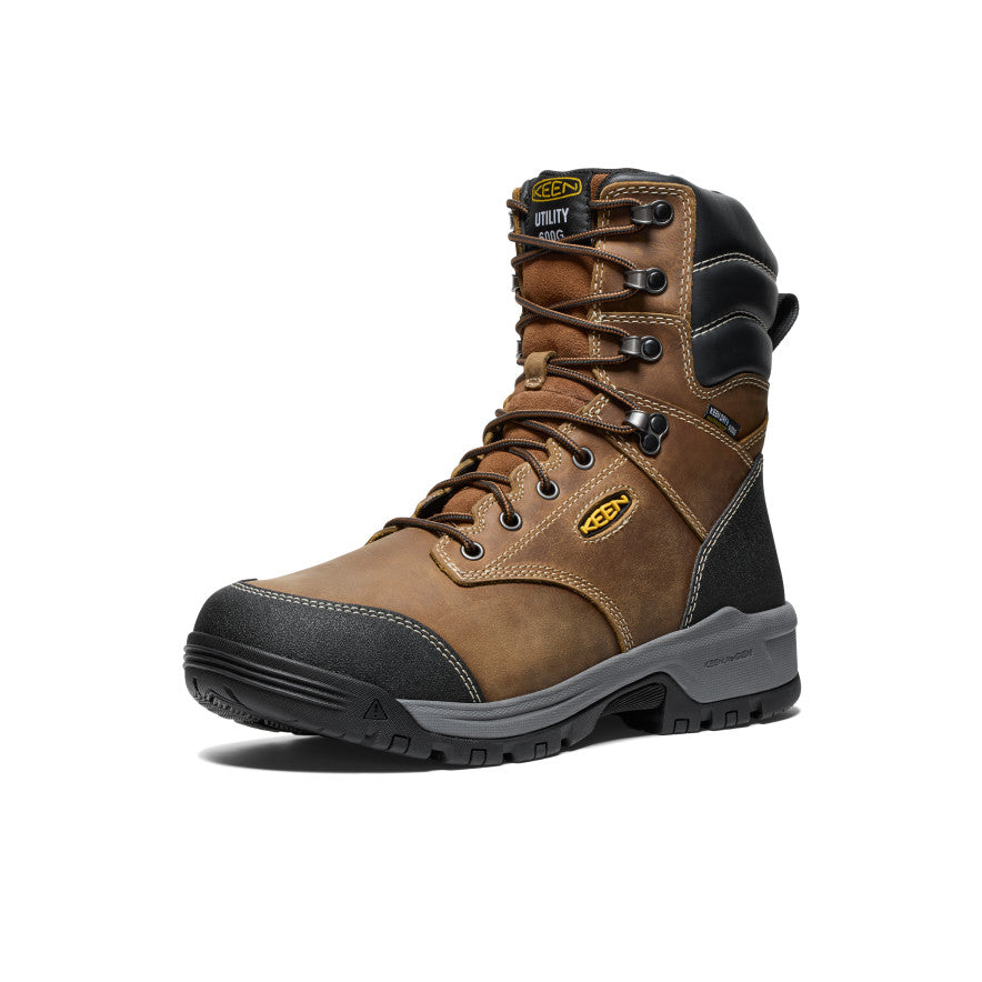 Men's Evanston 8" Insulated Waterproof Boot (Soft Toe) Bison/Black / Keen