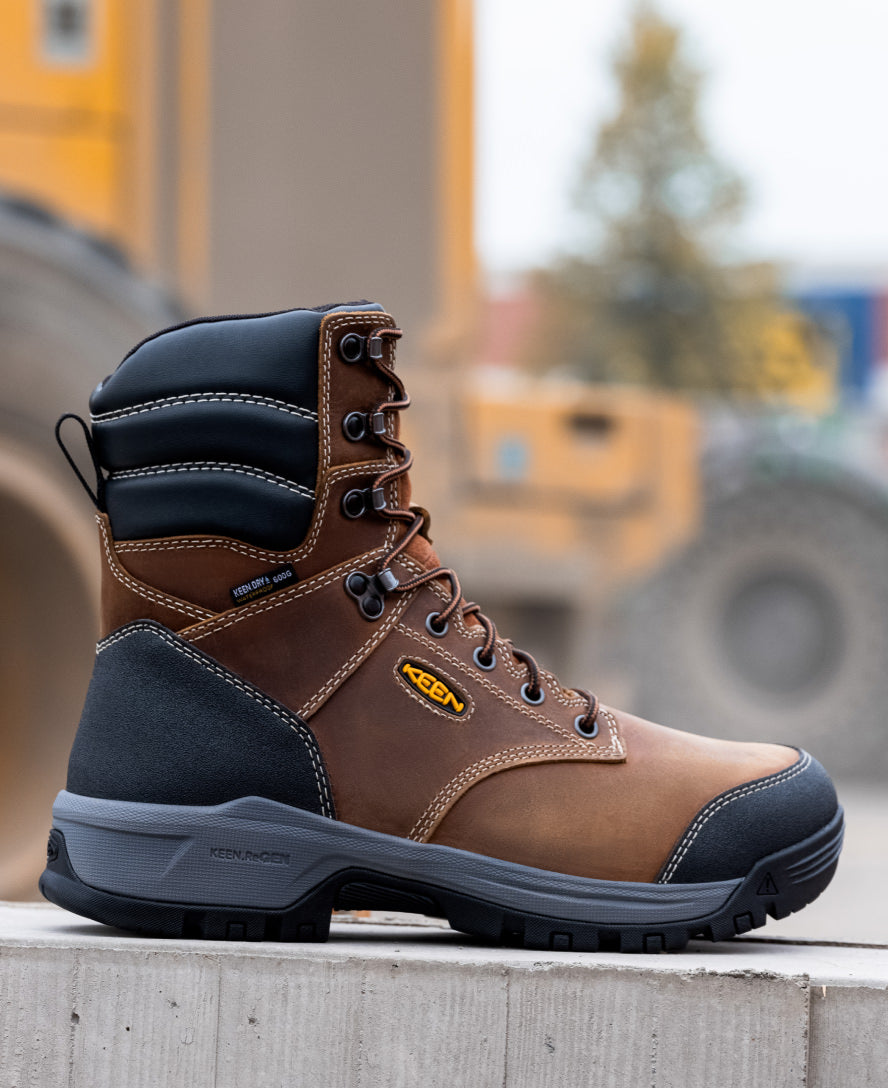 Men's Evanston 8" Insulated Waterproof Boot (Soft Toe) Bison/Black / Keen