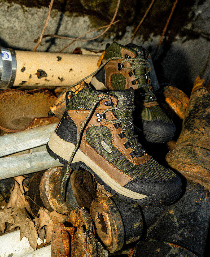 Men's Skokie Waterproof Work Boot (Soft Toe) Forest Night/Black / Keen