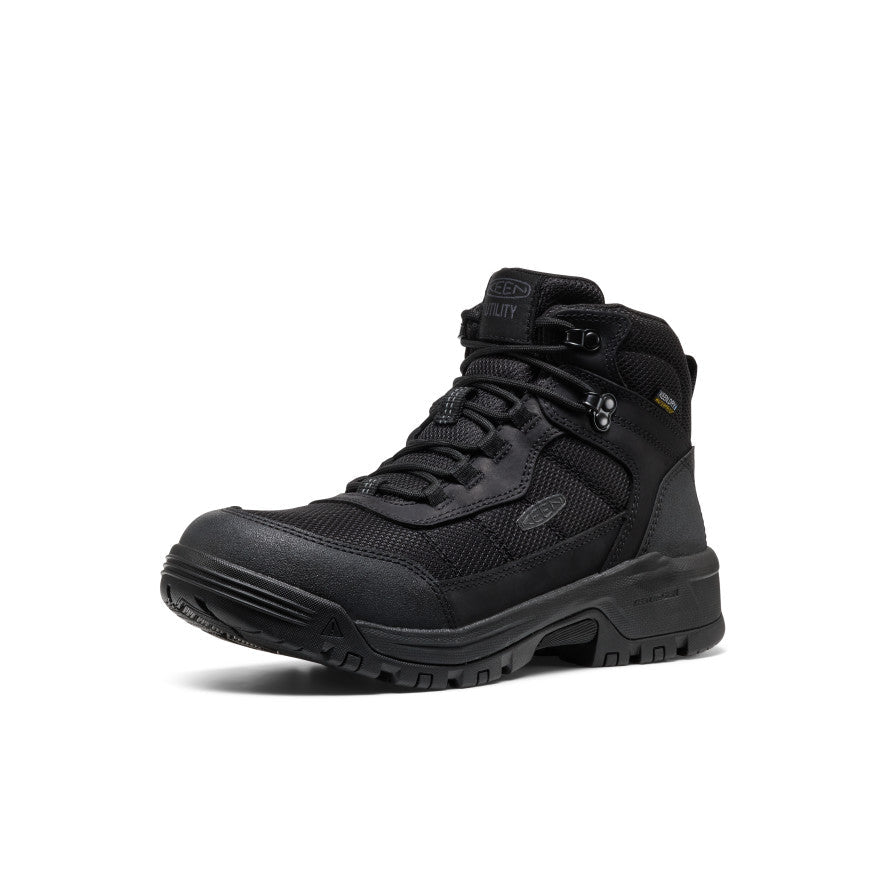Men's Skokie Waterproof Work Boot (Soft Toe) Black/Black / Keen