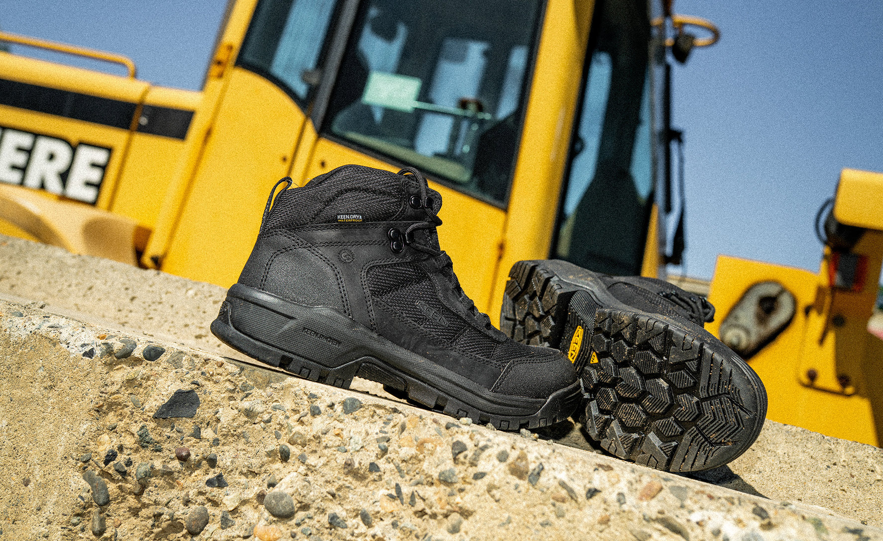 Men's Skokie Waterproof Work Boot (Soft Toe) Black/Black / Keen