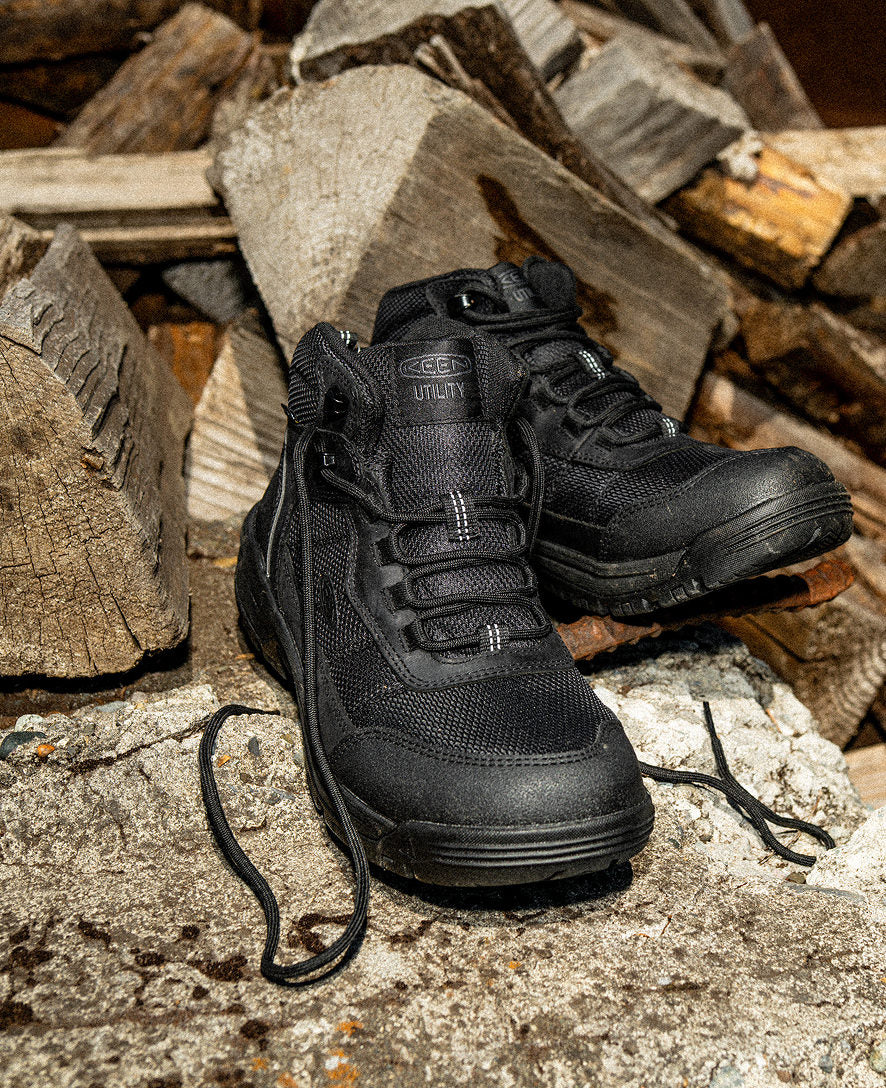 Men's Skokie Waterproof Work Boot (Soft Toe) Black/Black / Keen
