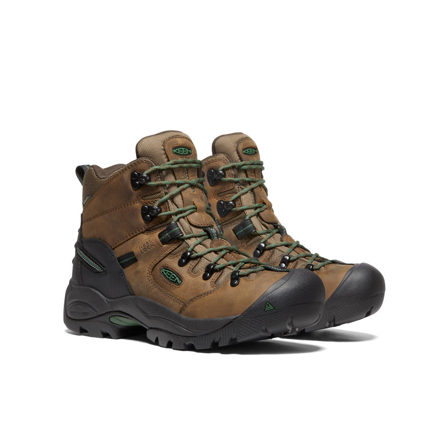 Men's Pittsburgh Energy 6" Waterproof Boot (Soft Toe) Cascade Brown/Greener Pastures / Keen