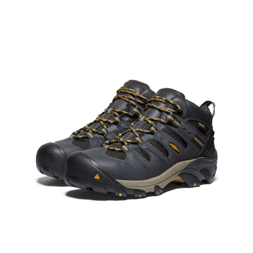 Men's Lansing Mid Waterproof (Steel Toe) Raven/Tawny Olive / Keen