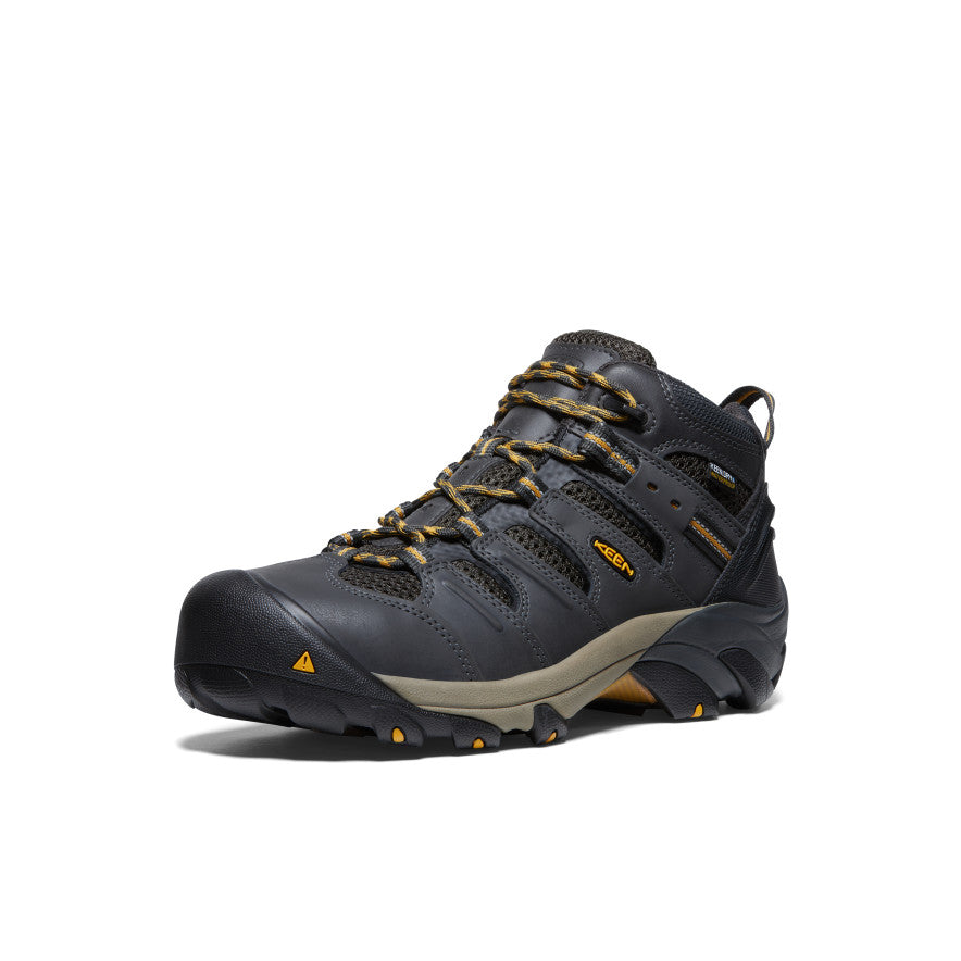 Men's Lansing Mid Waterproof (Steel Toe) Raven/Tawny Olive / Keen
