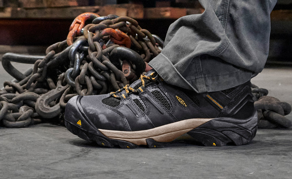 Men's Lansing Mid Waterproof (Steel Toe) Raven/Tawny Olive / Keen