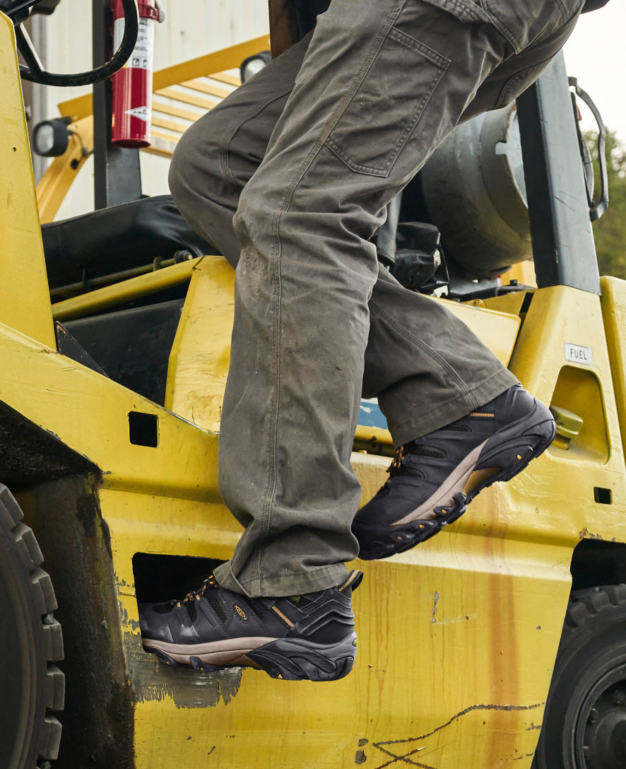Men's Lansing Mid Waterproof (Steel Toe) Raven/Tawny Olive / Keen