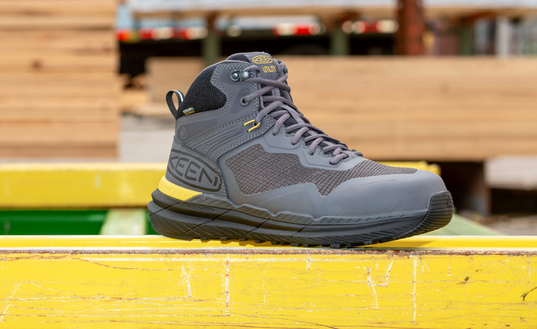 Men's Synchro Waterproof Work Boot (Carbon Toe) Magnet/Black / Keen