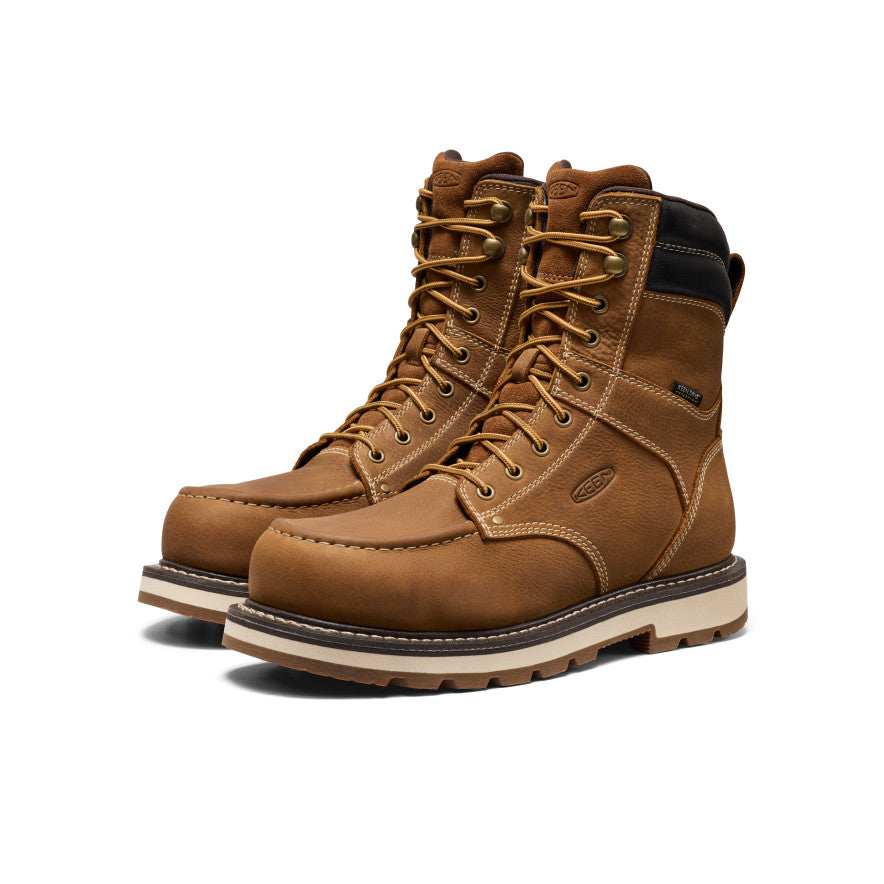 Men's Cincinnati 8" Waterproof 90° Heel Boot (Carbon Toe) Belgian/Sandshell / Keen