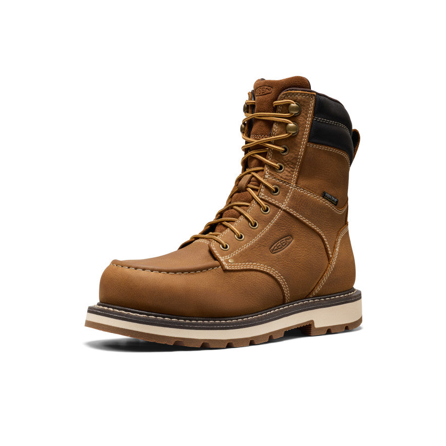 Men's Cincinnati 8" Waterproof 90° Heel Boot (Carbon Toe) Belgian/Sandshell / Keen
