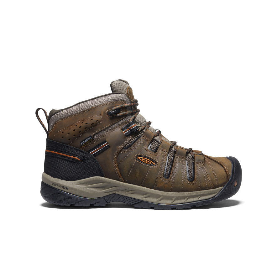 Men's Flint II Waterproof Mid (Soft Toe) Black Olive/Brindle / Keen