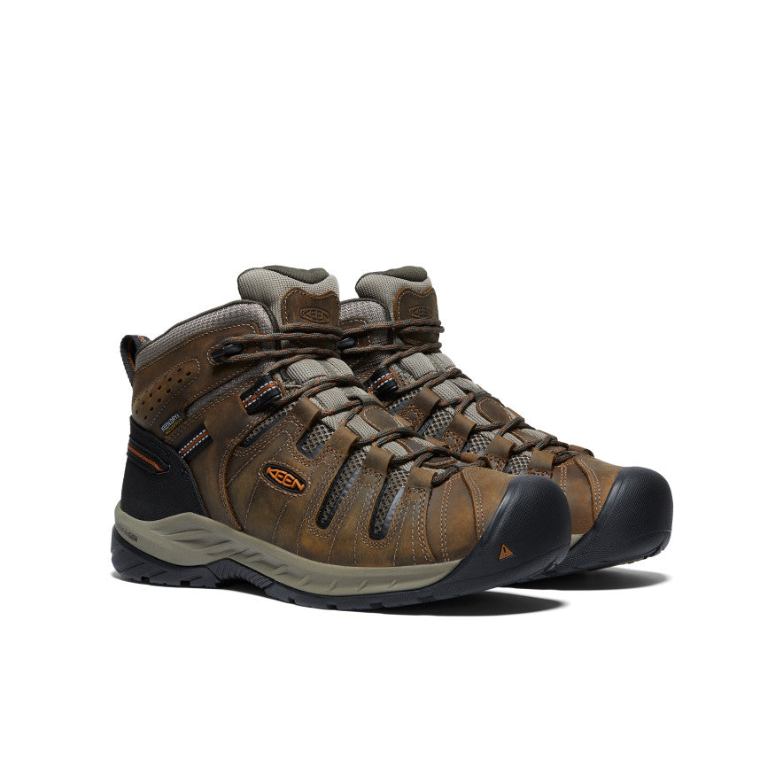 Men's Flint II Waterproof Mid (Soft Toe) Black Olive/Brindle / Keen
