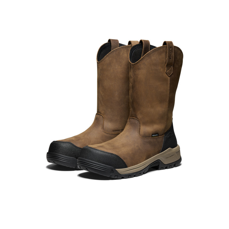 Men's Evanston Pull-On Waterproof Boot (Carbon Toe) Bison/Black / Keen
