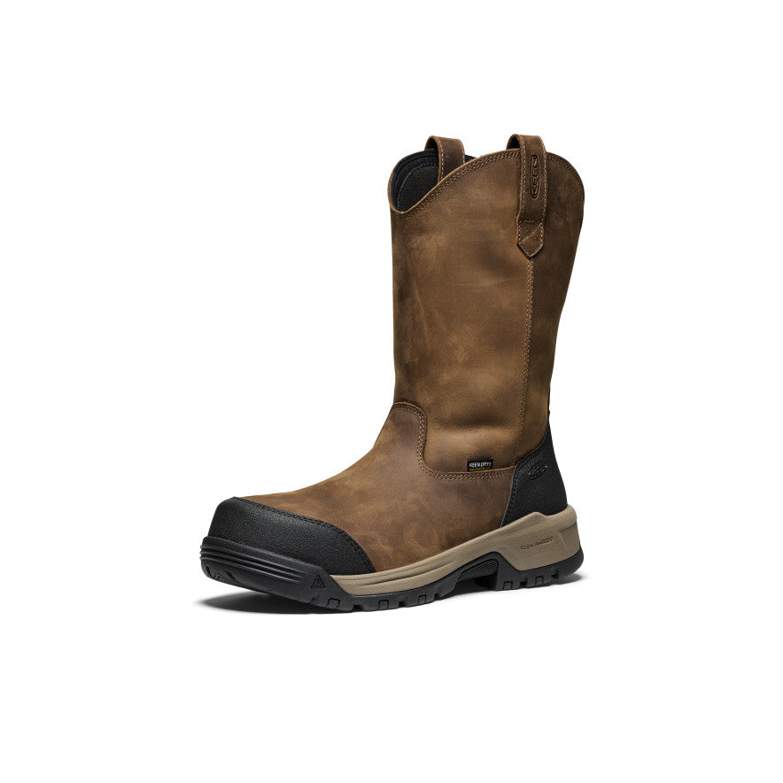 Men's Evanston Pull-On Waterproof Boot (Carbon Toe) Bison/Black / Keen