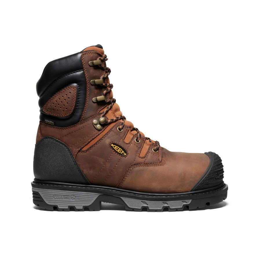 Men's Camden 8" Insulated Waterproof Boot (Carbon Toe) Leather Brown/Black / Keen