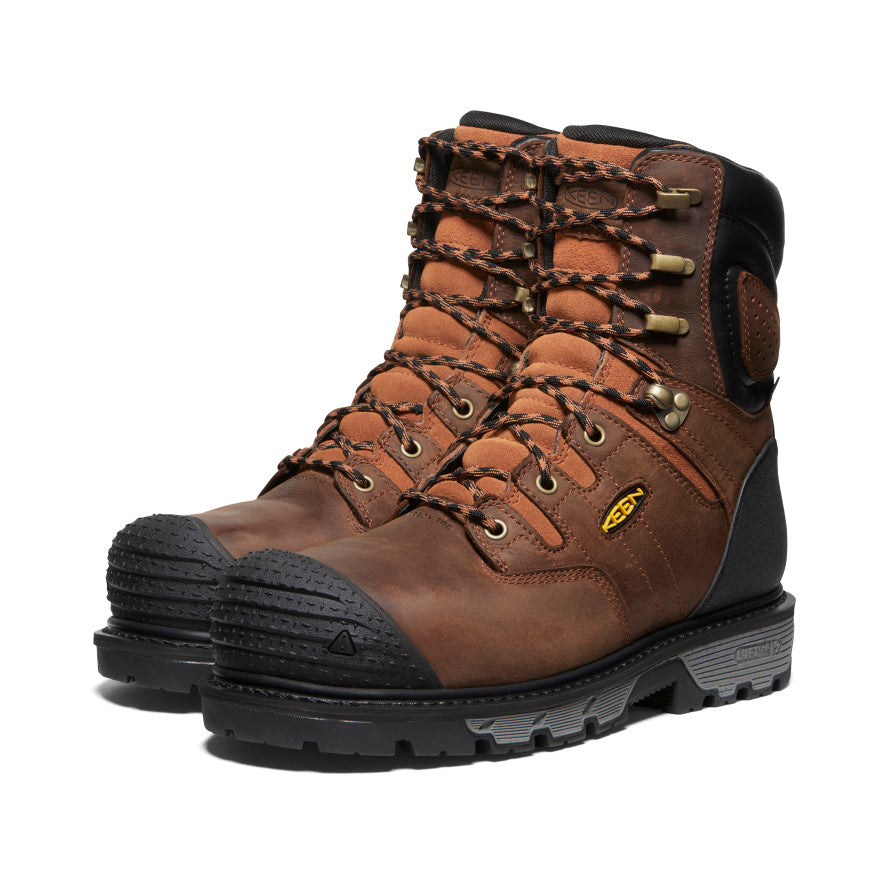 Men's Camden 8" Insulated Waterproof Boot (Carbon Toe) Leather Brown/Black / Keen