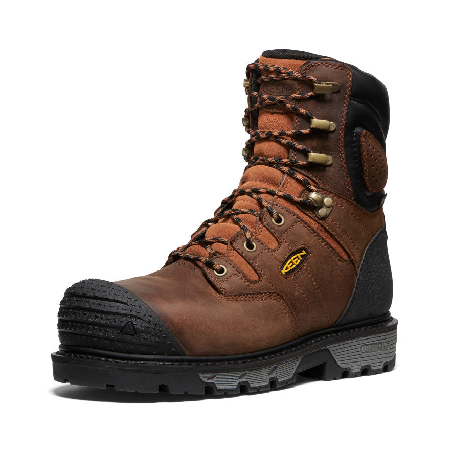Men's Camden 8" Insulated Waterproof Boot (Carbon Toe) Leather Brown/Black / Keen