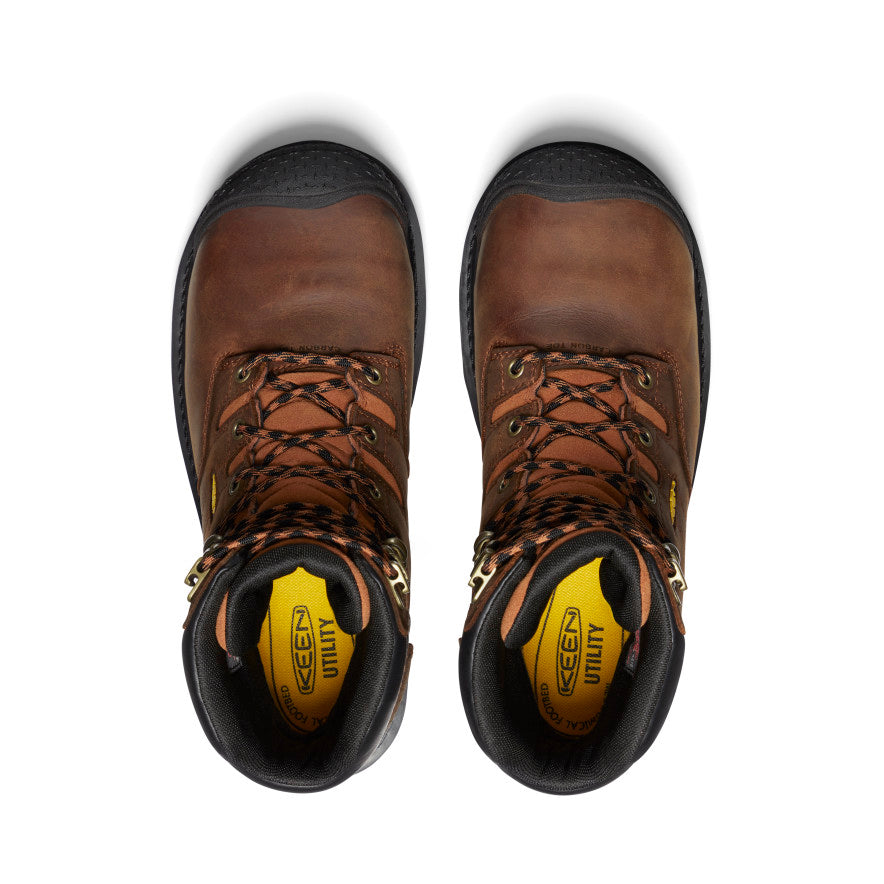 Men's Camden 8" Insulated Waterproof Boot (Carbon Toe) Leather Brown/Black / Keen