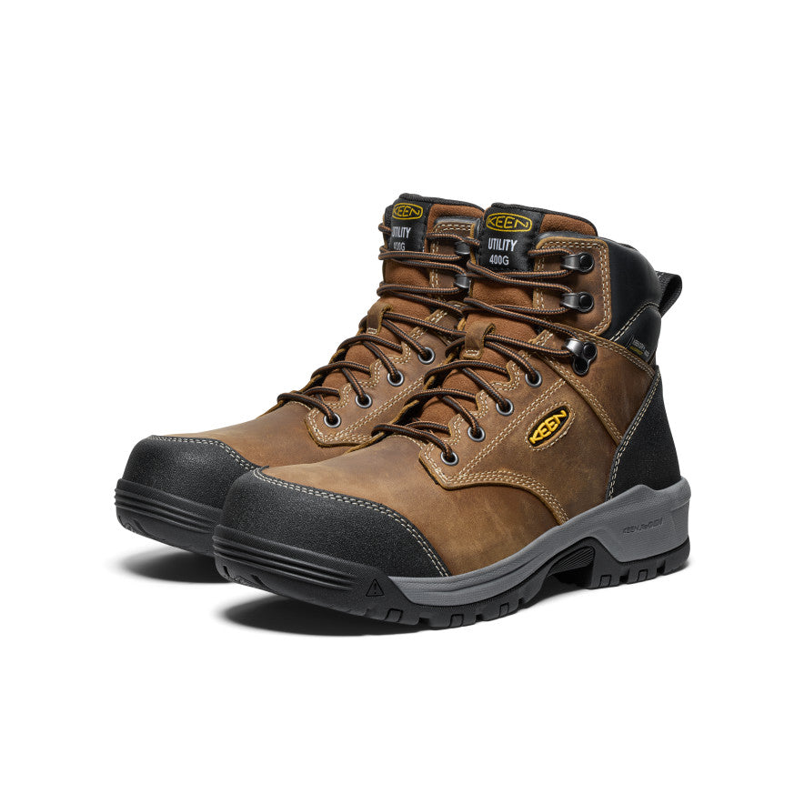 Men's Evanston 6" Insulated Waterproof Boot (Carbon Toe) Bison/Black / Keen