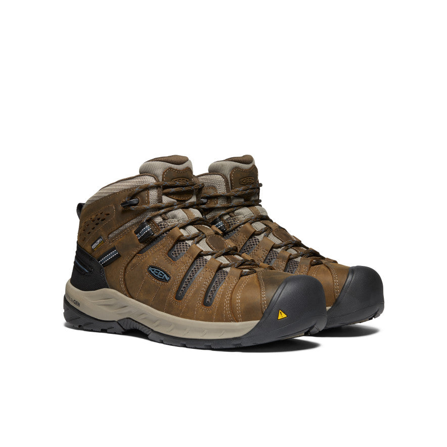 Men's Flint II Waterproof Boot (Steel Toe) Cascade Brown/Orion Blue / Keen