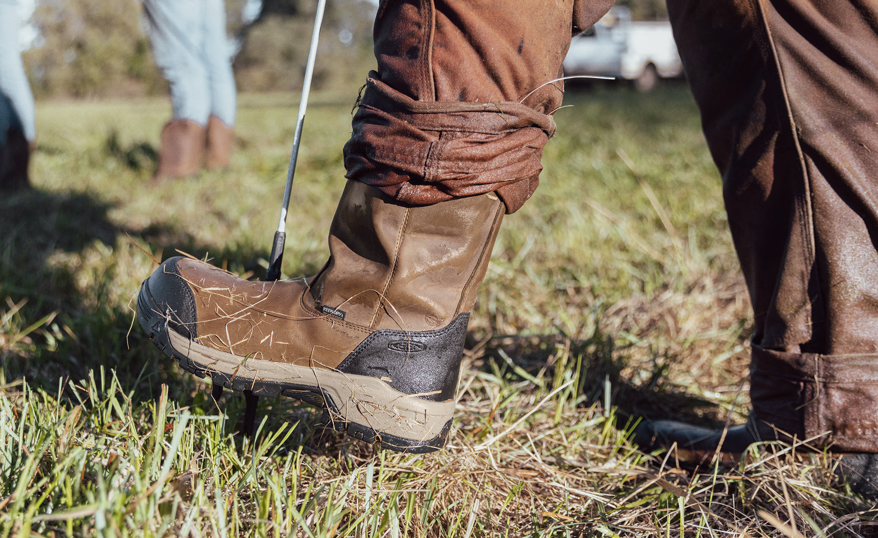 Men's Evanston Pull-On Waterproof Boot (Soft Toe) Bison/Black / Keen