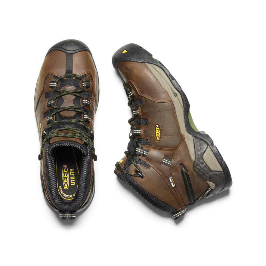 Men's Detroit XT Waterproof Boot (Steel Toe) Cascade Brown/Bronze Green / Keen
