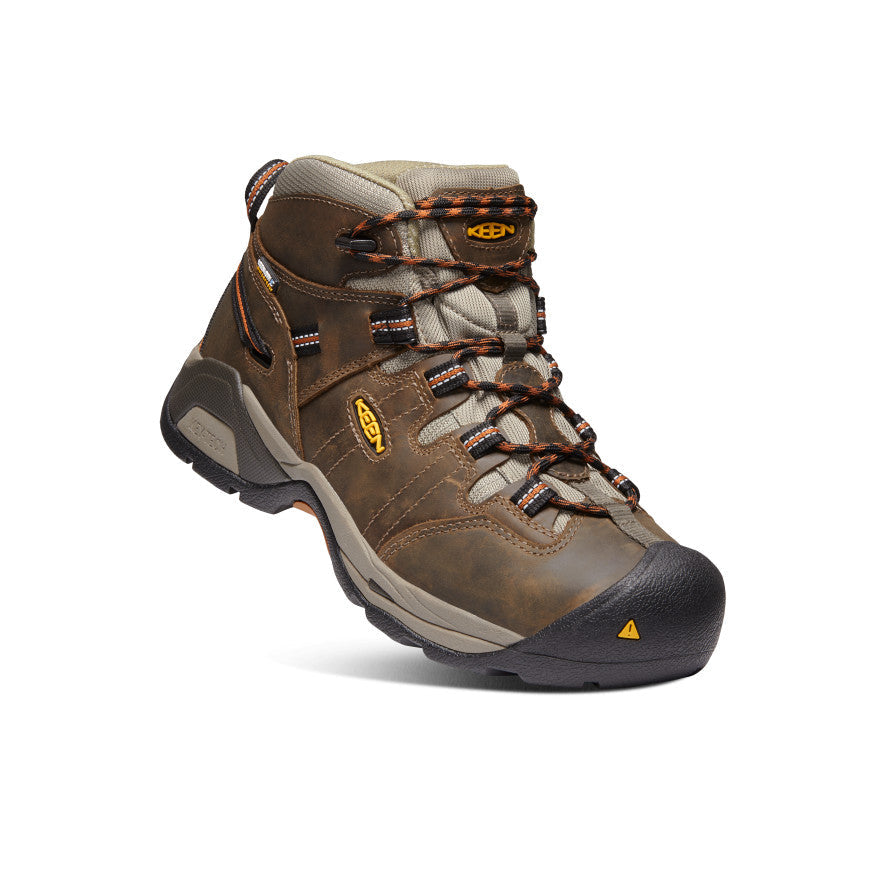 Men's Detroit XT Waterproof Boot (Soft Toe) Black Olive/Leather Brown / Keen
