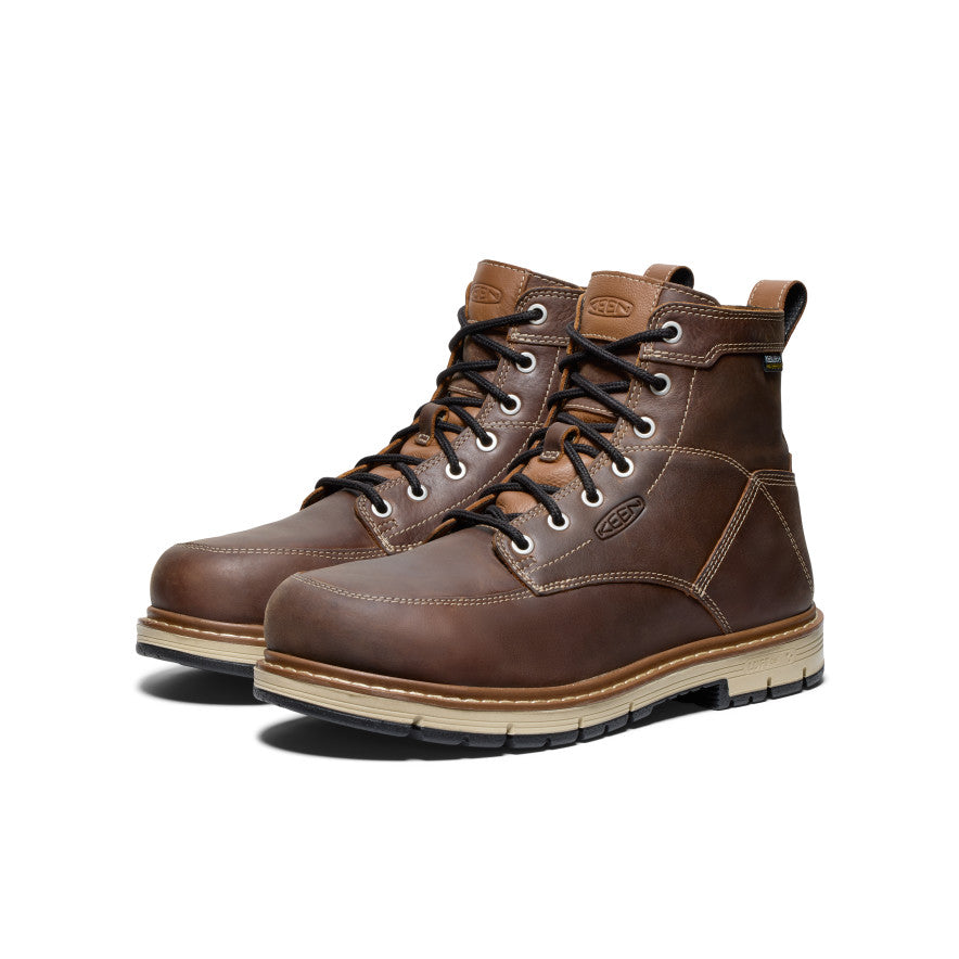 Men's San Jose 6" Waterproof 90° Heel Boot (Aluminum Toe) Bison/Black / Keen