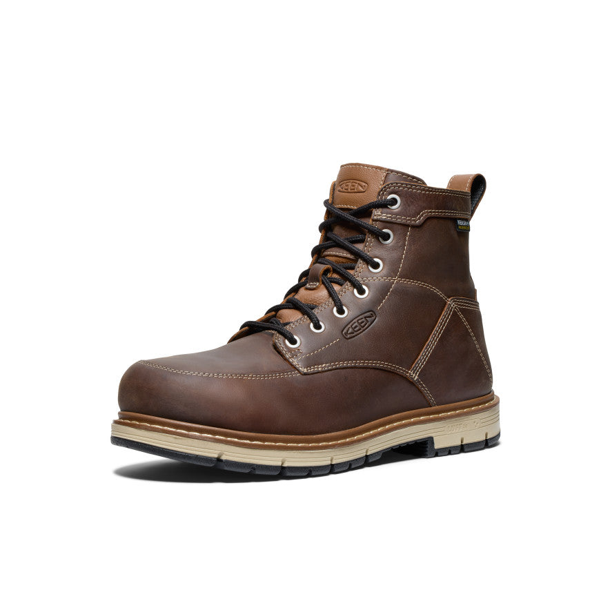 Men's San Jose 6" Waterproof 90° Heel Boot (Aluminum Toe) Bison/Black / Keen