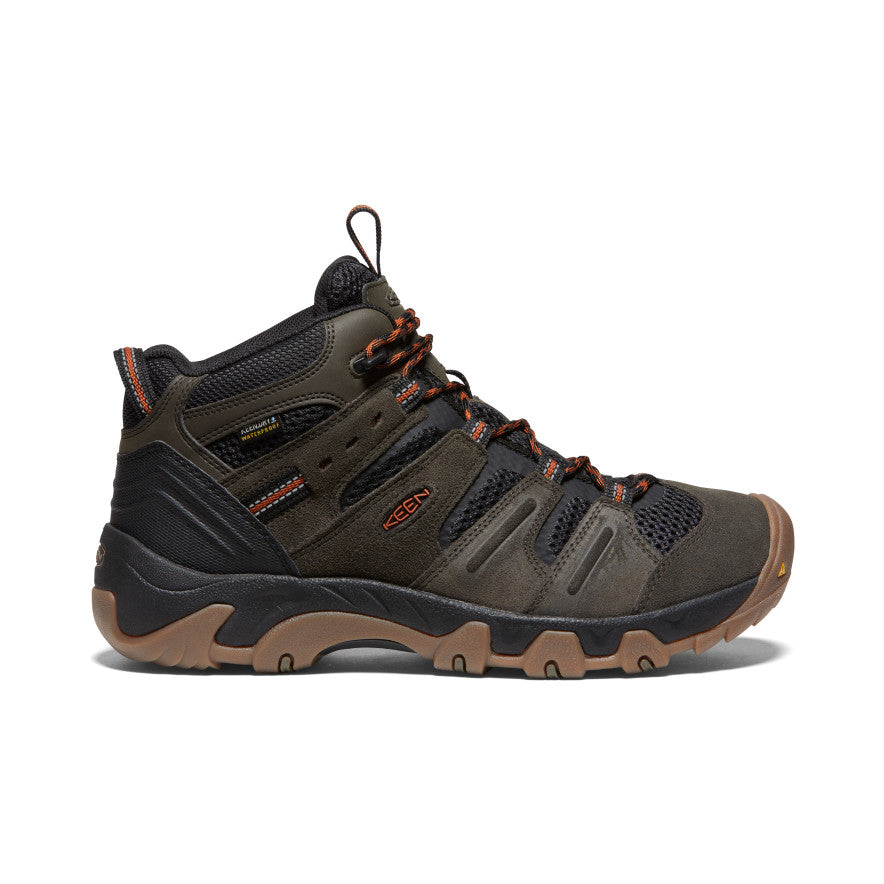 Men's Headout Waterproof Hiking Boot Black Olive/Fossil Orange / Keen