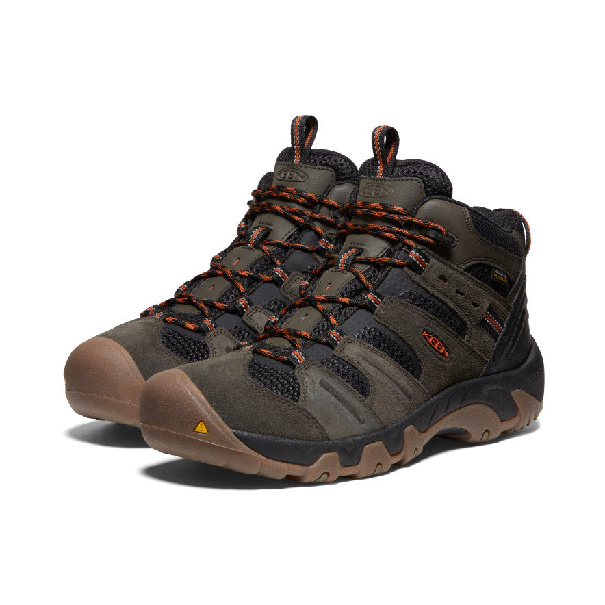 Men's Headout Waterproof Hiking Boot Black Olive/Fossil Orange / Keen