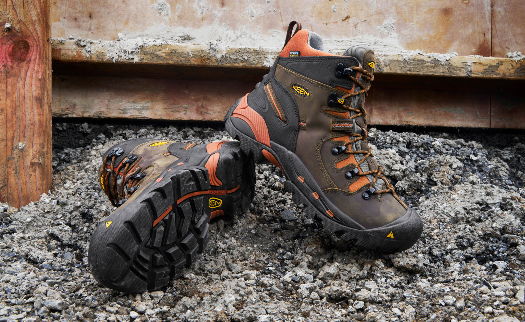 Men's Pittsburgh 6" Waterproof Boot (Soft Toe) Cascade Brown/Bombay Brown / Keen