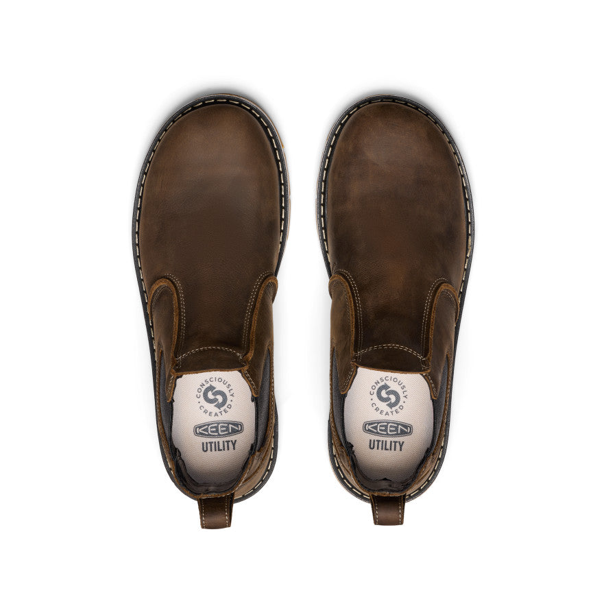 Men's San Jose Chelsea 90° Heel Boot (Aluminum Toe) Cascade Brown/Gum / Keen