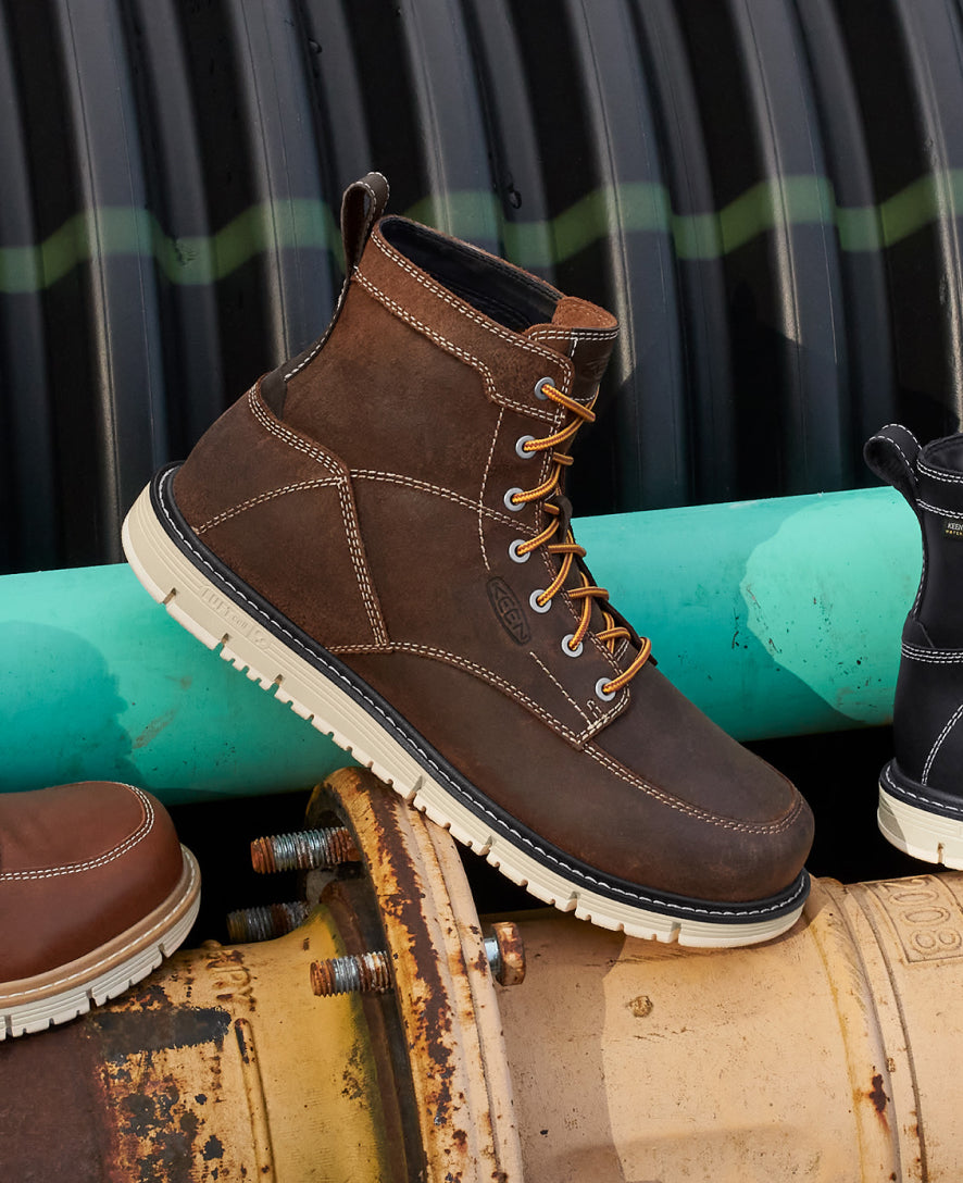 Men's San Jose 6" Boot (Soft Toe) Gingerbread/Off White / Keen