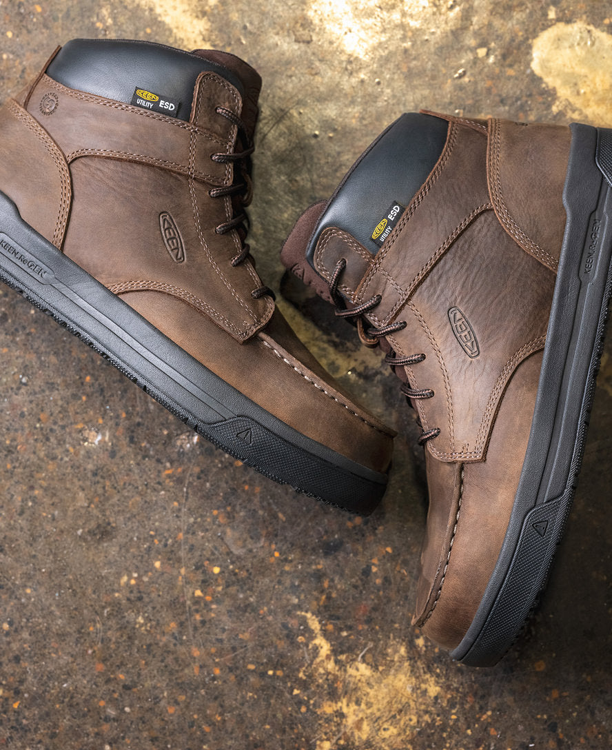 Men's Gibson ESD Boot (Carbon Toe) Cascade Brown/Black / Keen