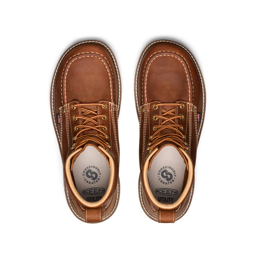 Men's Liberty 6" Boot (Soft Toe) Leather Brown/Birch / Keen