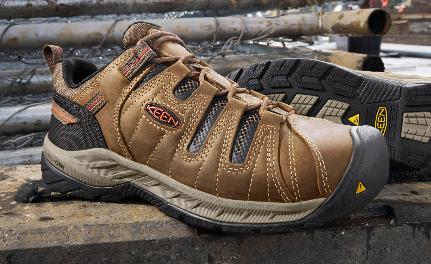 Men's Flint II (Steel Toe) Gargoyle/Paloma / Keen