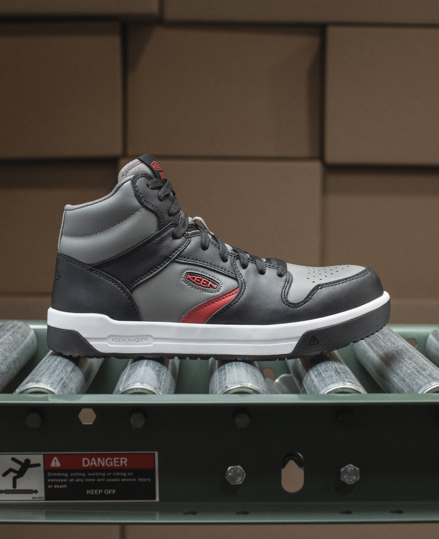 Men's Overton Mid Work Shoe (Carbon Toe) Steel Grey/Black / Keen