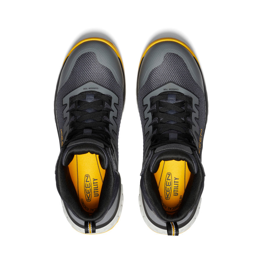 Men's Arvada Mid Work Sneaker (Carbon Toe) Black/Keen Yellow / Keen