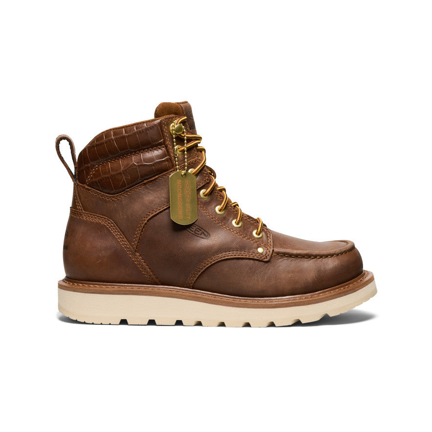 Men's Cincinnati 6" Boot (Soft Toe) x Noon Goons  Leather Brown/Off White / Keen